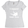 i support single moms stripper pole dancer funny saying Women's Triblend Scoop T-shirt