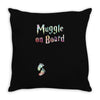 Muggle on Board Watercolor Throw Pillow