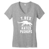 t rex hates pushups Women's V-Neck T-Shirt