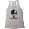 skull us flag live free or die Racerback Tank