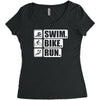 v6 swim bike run Women's Triblend Scoop T-shirt