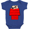 snoopy parody pug w Baby Bodysuit
