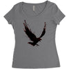 black raven with red eye Women's Triblend Scoop T-shirt