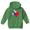 Eroded Texas Map With Flag Youth Hoodie