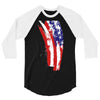 july 4th flag 3/4 Sleeve Shirt