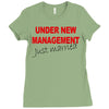 under new management just married mens black wedding present husband t Ladies Fitted T-Shirt