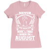 Never Underestimate Dog Rescuer Who Was Born August Ladies Fitted T-Shirt