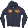 pumpkin skull hand Zipper Hoodie