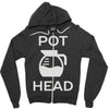 pot head coffee lover Zipper Hoodie