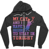 my cat and i stay in tonight Zipper Hoodie