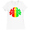 rasta skull and crossbones Ladies Fitted T-Shirt