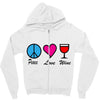 peace love wine Zipper Hoodie
