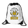 my other coffee is craft beer Drawstring Bags