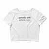 genius by birth slacker by choice t shirt large funny nerd tee slacker Crop Top