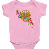 women's sugar skull purple Baby Bodysuit