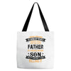 Super Cool Father Of A Freaking Awesome Son Tote Bags