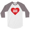 Equality Heart 3/4 Sleeve Shirt