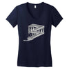 some game involving falling blocks in the style of m.c. escher Women's V-Neck T-Shirt