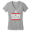 run away rabbit Women's V-Neck T-Shirt