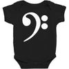 bass cleff funny Baby Bodysuit