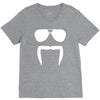 aviator sunglasses horseshoe fu manchu biker mustache V-Neck Tee