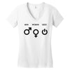 man woman geek symbols Women's V-Neck T-Shirt