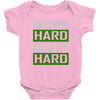 work hard blaze hard Baby Bodysuit