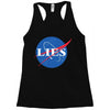 lies nasa logo Racerback Tank