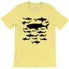 shark chart light blue t shirt T-Shirt