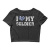i love my soldier navy camouflage Crop Top