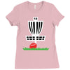 disc golf frisbee leaning on target basket innova Ladies Fitted T-Shirt