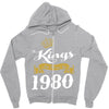 kings are born in 1980 Zipper Hoodie