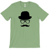hat wayfarer glasses funny moustache hipster funny geek light tee shir T-Shirt
