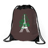 paris script eiffel tower french france Drawstring Bags