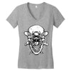 butter skull black Women's V-Neck T-Shirt