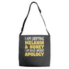 black without apology Adjustable Strap Totes