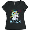 unicorns are born in march cute unicorn Women's Triblend Scoop T-shirt