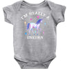 i'm really a unicorn Baby Bodysuit