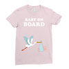 Baby On Board with Stork Ladies Fitted T-Shirt