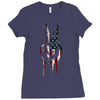 peace and love usa flag Ladies Fitted T-Shirt