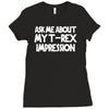 childrens ask me about my t rex flip Ladies Fitted T-Shirt