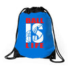 ball is life funny sports Drawstring Bags