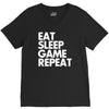 eat sleep game repeat V-Neck Tee