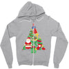 christmas tree made of bells stocking santa Zipper Hoodie