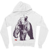 bear block Zipper Hoodie