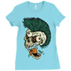 skull punk style Ladies Fitted T-Shirt