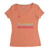 neon sign california republic flag bear Women's Triblend Scoop T-shirt