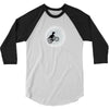 Dinosaur Riding A Bike To The Moon 3/4 Sleeve Shirt