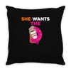 She Wants D - Dunkin Donuts Throw Pillow
