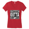 straight outta loot lake Women's V-Neck T-Shirt